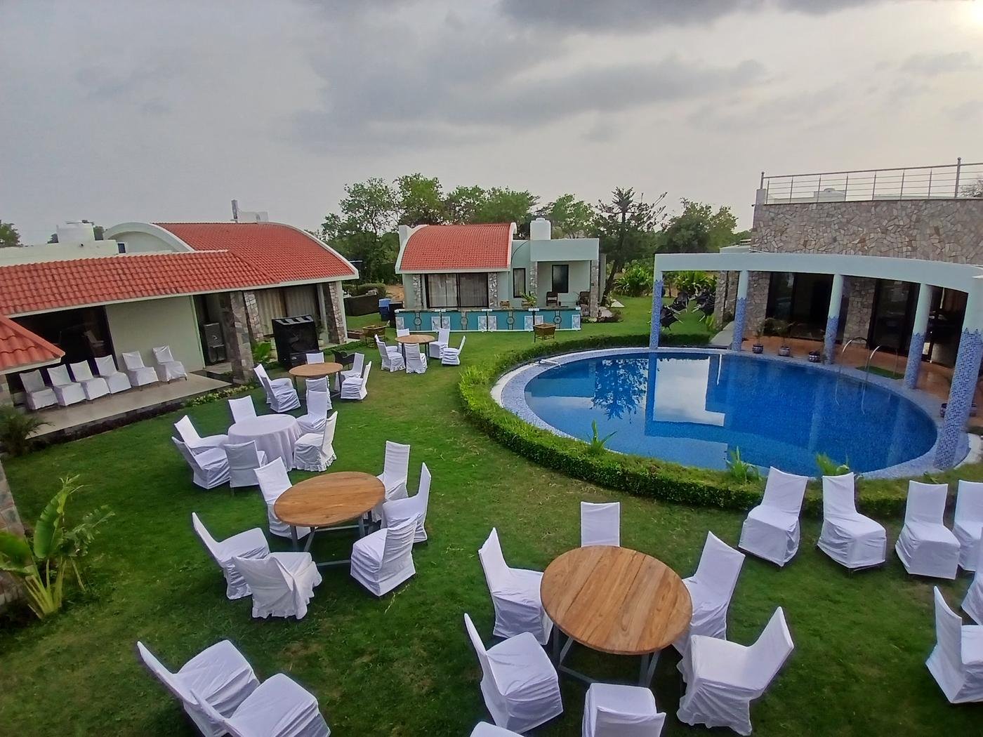 Aerial pool view